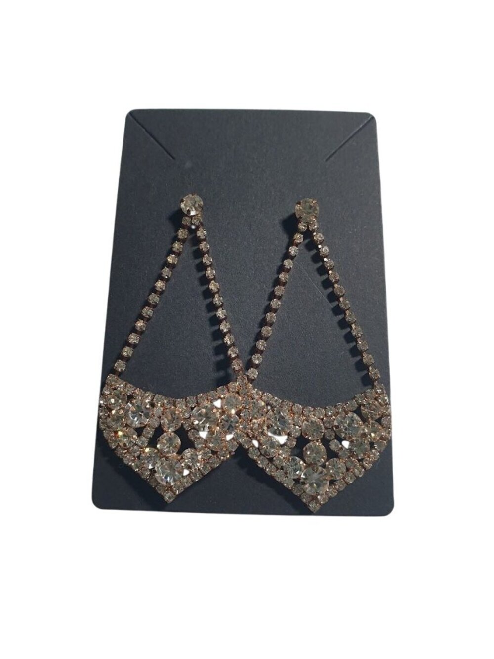 Crystal Rhinestone Earrings Drop Dangle Bling Formal Elegant Teardrop Stud
